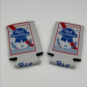 New Pabst Blue Ribbon 16oz PBR Beer Can Wrap Coolers Koozies Hughies (Set of 2)